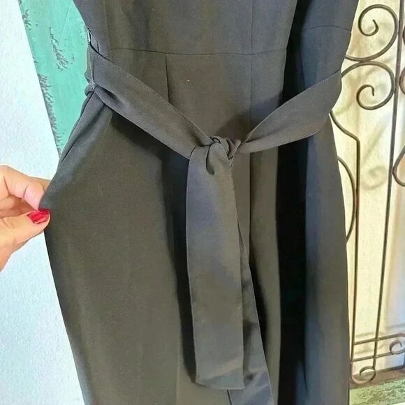 123 Paris bod conscious jumpsuit with bronze inlay. Side pockets, deep V back. - Picture 8 of 9